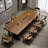 Tan Rectangular Solid Wood  Dining Table-1813219741