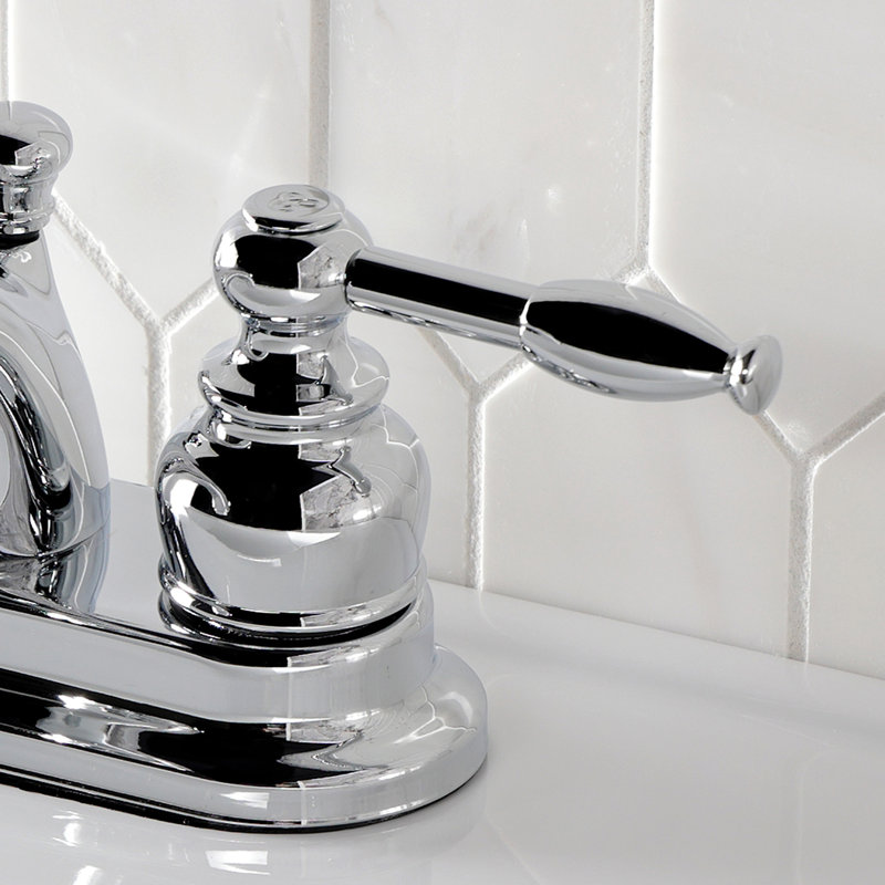 Robinet de salle de bain central à avec drain escamotable abs Knight, Chrome poli