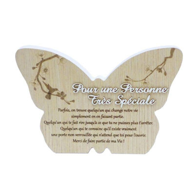 Plaque en forme de papillon "Pour Une Personne Tres Speciale"