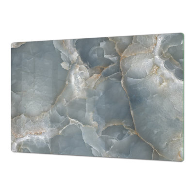 Couvercle de cuisinière - verre de marbre bleu / gris, couvercle de cuisinière à gaz et électrique, planche de charcuterie
