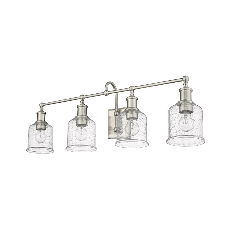 Éclairage de salle de bain à intensité variable 4 lumières Minh, Nickel brossé