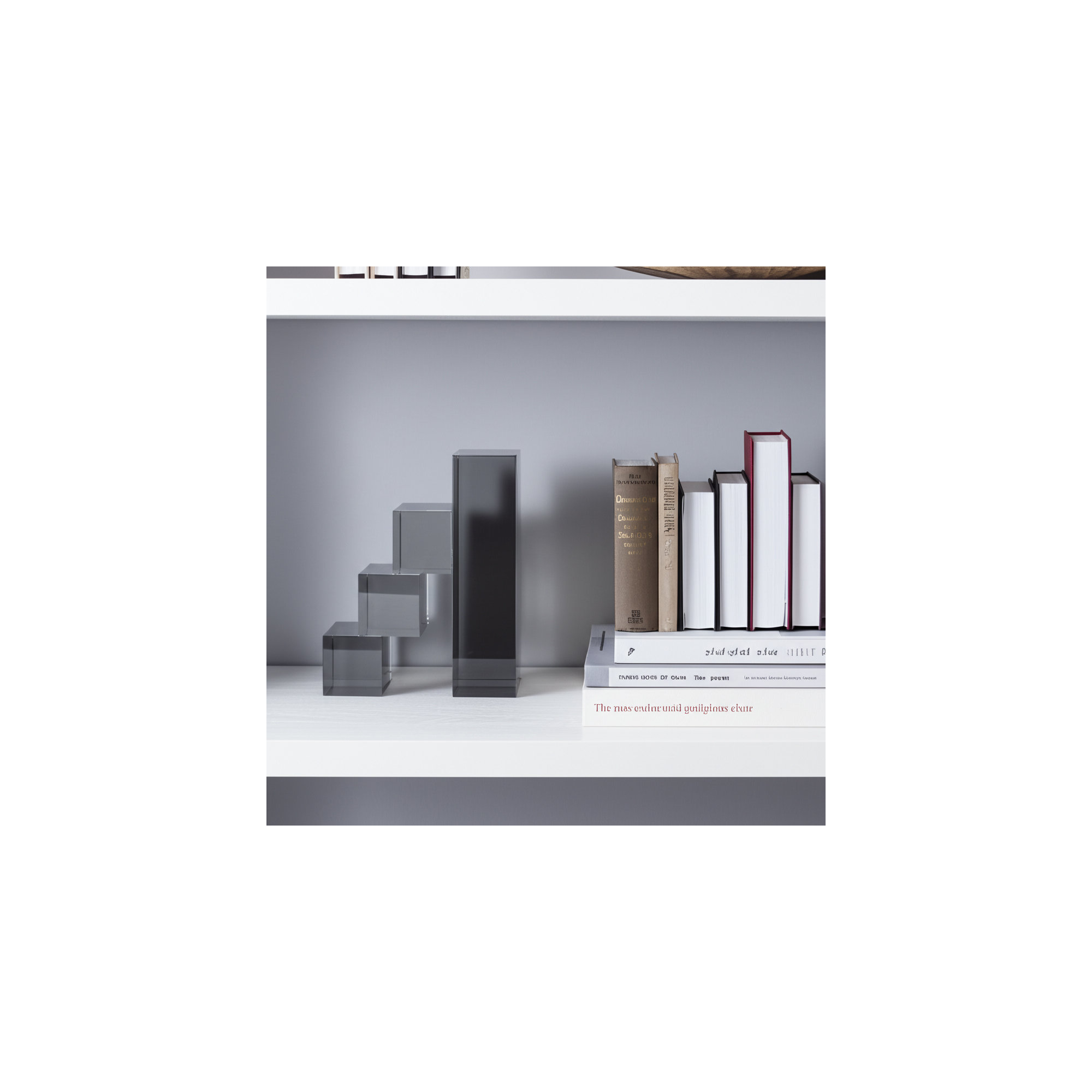 Glass, Set Of 2 6" Tetrimino Bookends, Smoke, Novelty