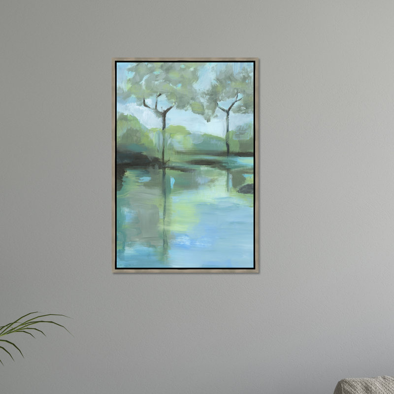 "Sitting in Silence I" par Victor Ryan - peinture sur toile à cadre flottant