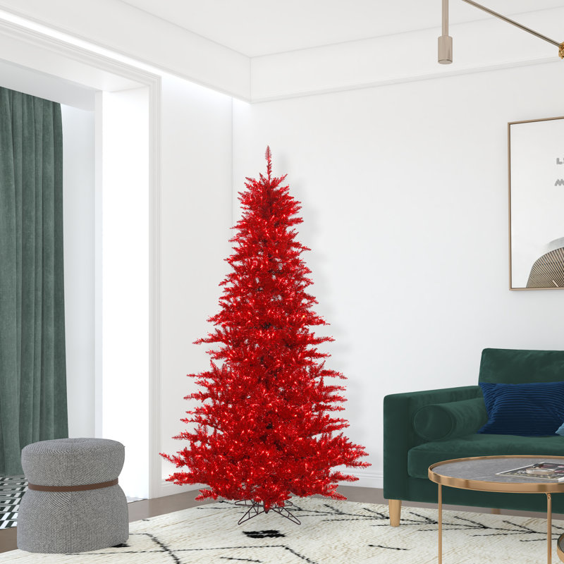 Lighted Artificial Fir Christmas Tree, 3' H x 25" W