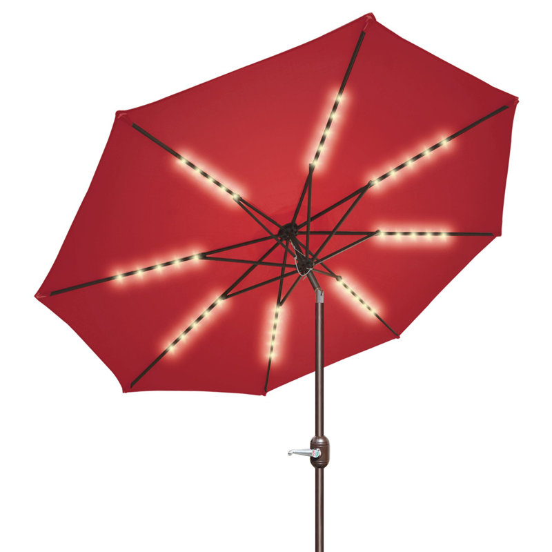 Parasol à DEL incliné pour l'extérieur, Rouge