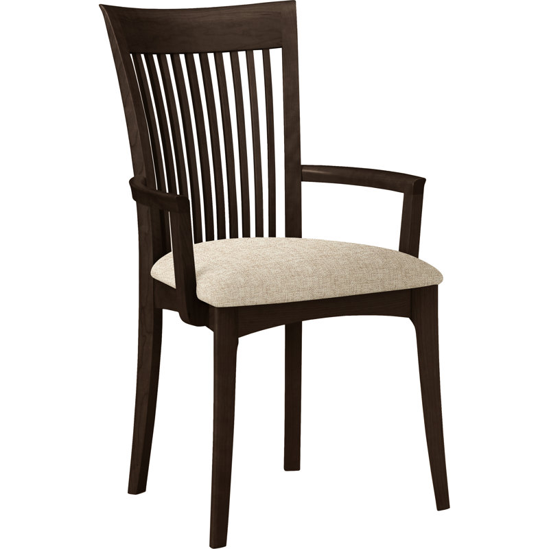 Sarah 19.25'' H Upholstered Armchair, Smoke Cherry, Hemp Fabric