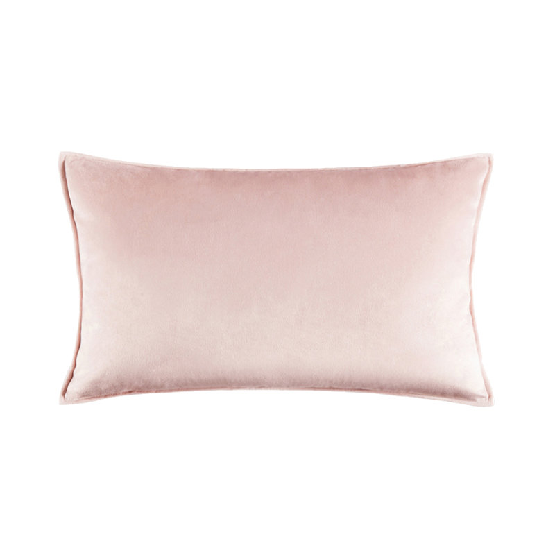  Housse et insert de coussin carré en velours, Rose clair, H 14 po x l 20 po x P 1 po