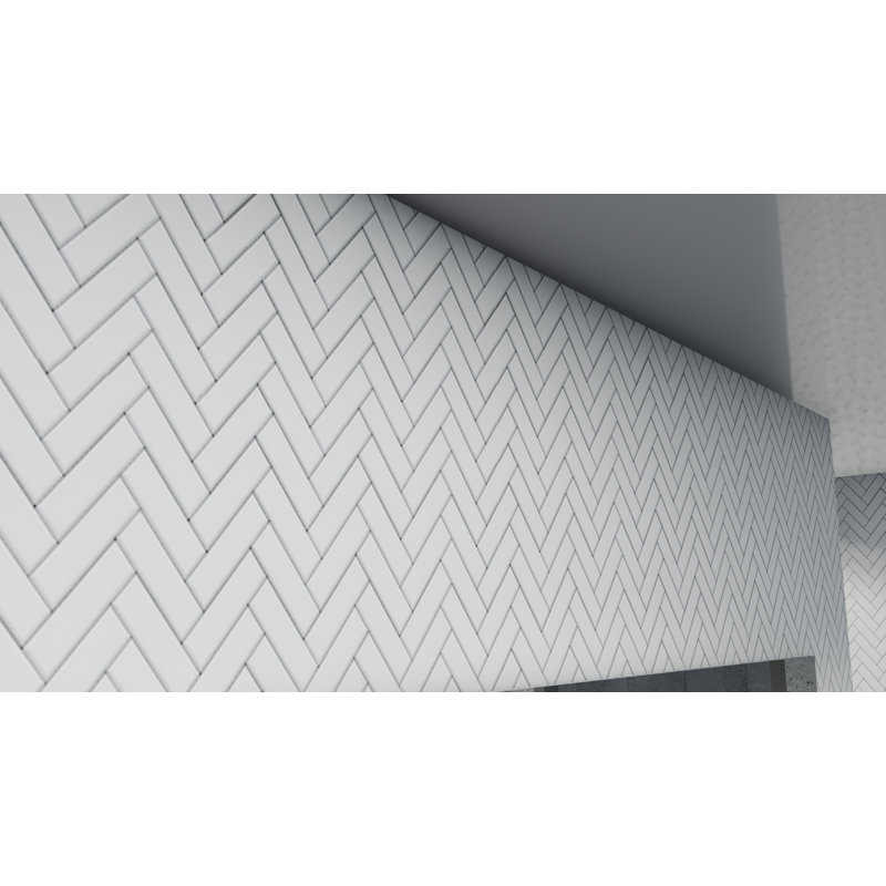 Thassos Herringbone Mosaic Tile 1x4 Polished