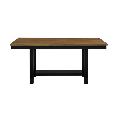 Table de salle à manger 2 tons avec finition noire et brune avec base de rangement