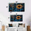 Yellow Blue Sunflower Nocture Nirvana - Sunflowers Canvas Art Set-1751594909