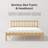 Solid Wood King Bed Frame with Wavy Headboard, No Box Spring Needed, Bamboo&Metal-108620994-126376343