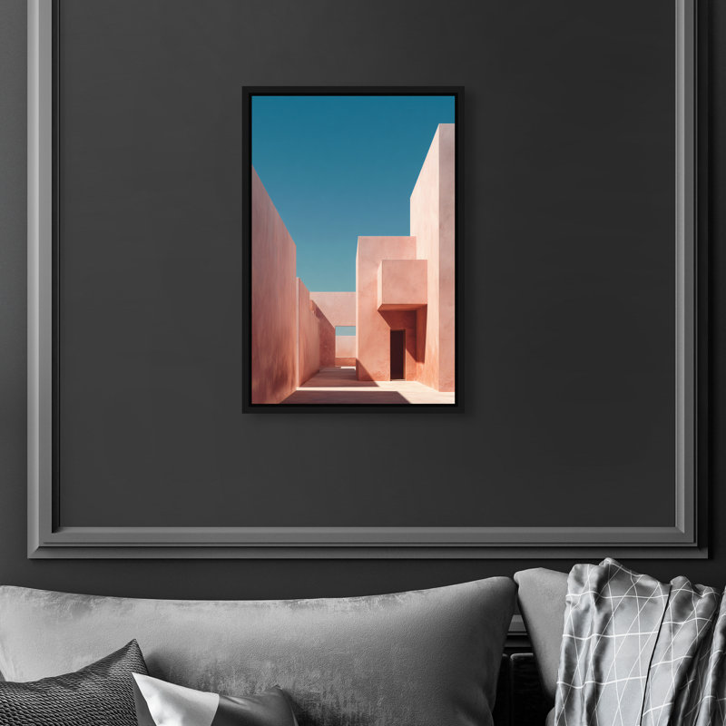 Structured Pink II Print by Oliver Gal, 16"H x 11"W, Black Floater Frame