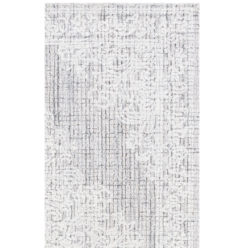 Ebony Hand Tufted Wool Cotton Pet Oriental Rug in Brown/Ivory, Square 6'
