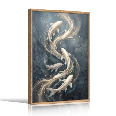 Koi Fish, reproduction d'art sur toile, ensemble de 1