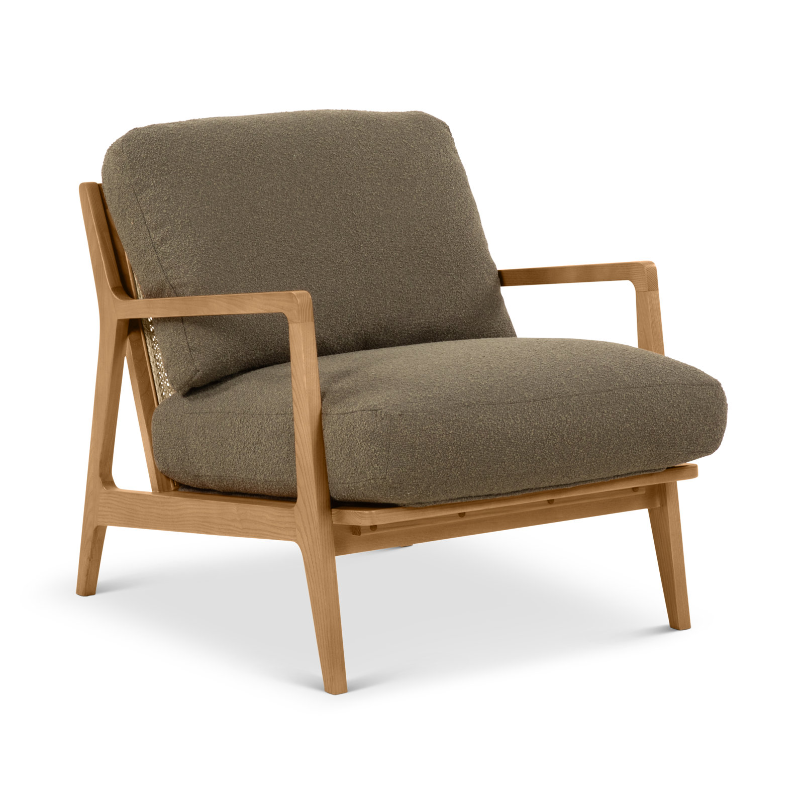 Carmelo Upholstered Armchair, Forrest Green/Oak