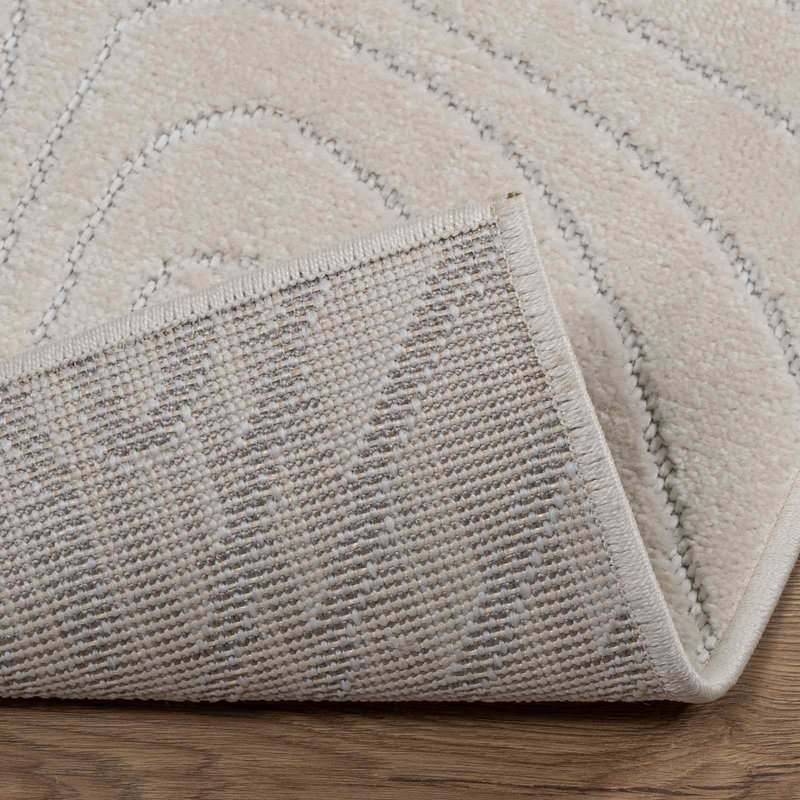 Modern Indoor and Outdoor Rug, Cream, Square 120 cm