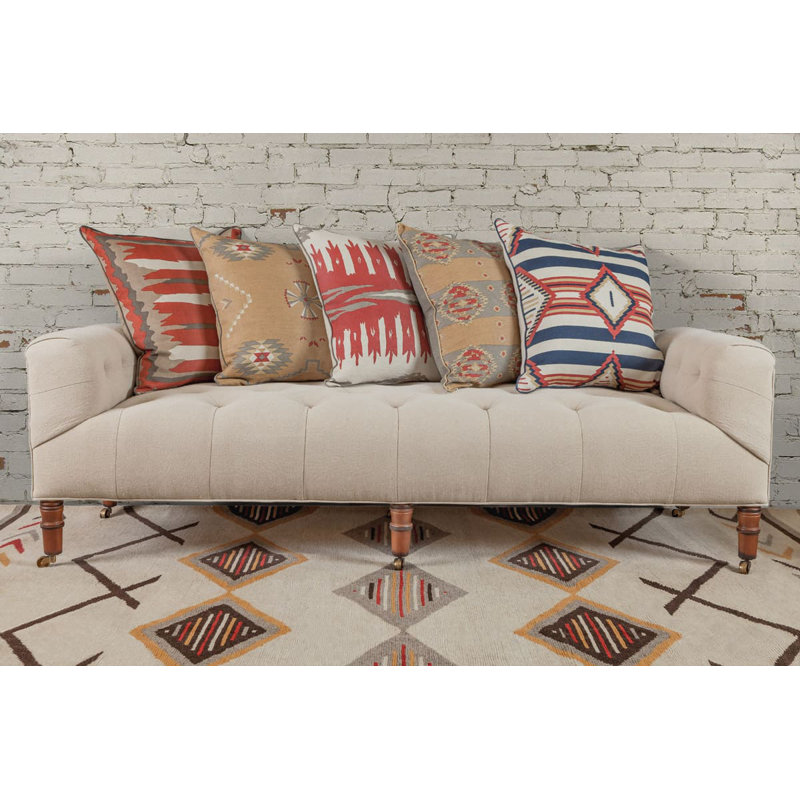 Mesa Linen Square Pillow Cover & Insert, Navy Striped