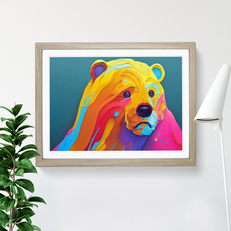 Bear Paint Splash - Framed Print