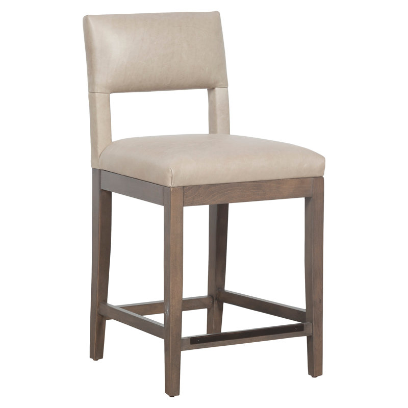 Tabouret de bar en cuir Arie, Espresso, À hauteur de comptoir, 1130 Poterie