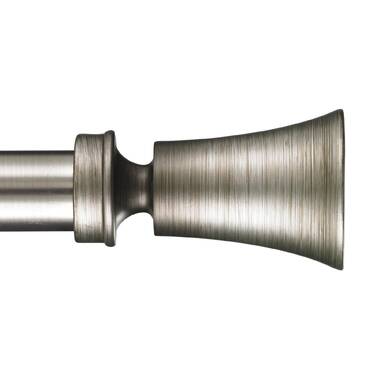 Exavion Curtain Rod 48-84 inch - Dark Walnut Canora Grey Finish: Pearl White