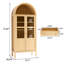 Vitrine haute arquée avec deux tiroirs - Bibliothèque de rangement et de présentation à 4 niveaux avec portes en verre pour le salon