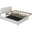 Lit de rangement hydraulique en taille double avec doublure en molleton blanc doux rembourré et polyvalent-895041307