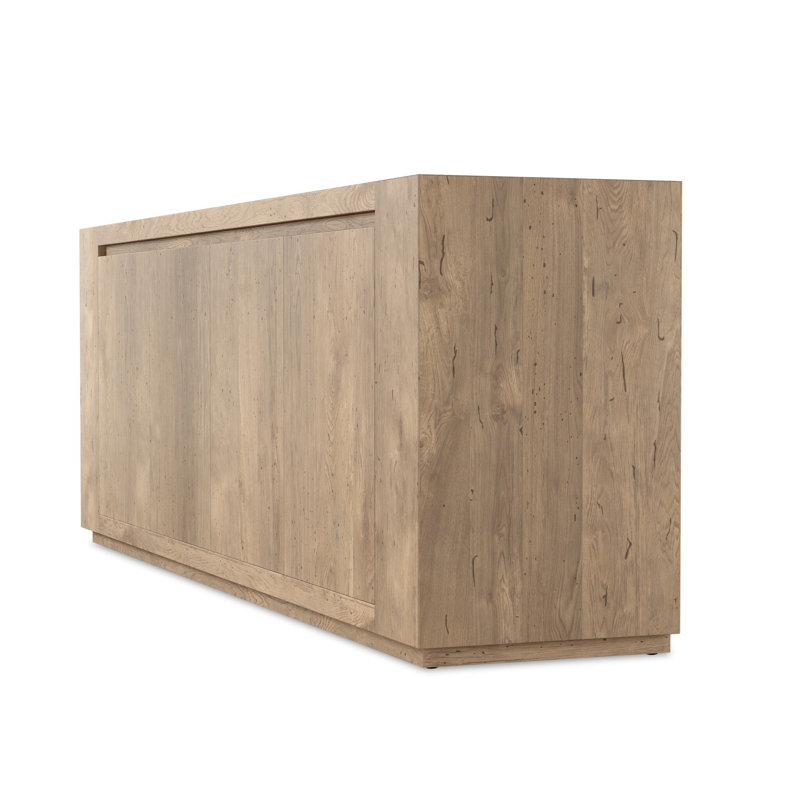 Trumann 94.5" Wide Sideboard, Whitewash Rustic Wormwood Oak