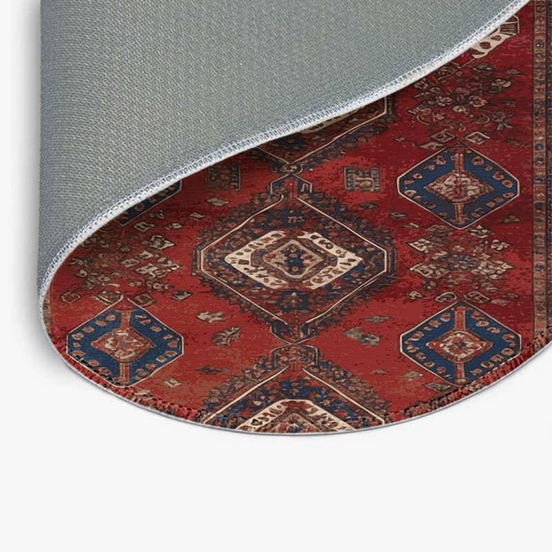 Tapis turc intérieur et extérieur noir, Rond 5 pi