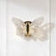 Lampe murale à oreilles papillon 7,9 pouces en acrylique transparent pour le couloir de la chambre à coucher (lumière chaude intégrée)