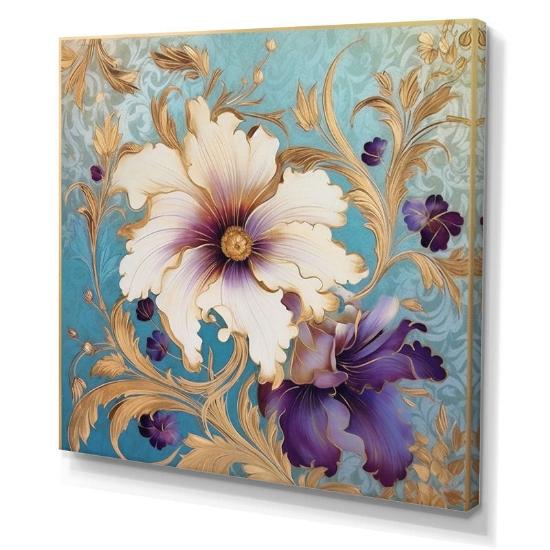 «Retro Collage Blooming White Chrysanthemum I», reproduction sur toile, H 30 po x l 30 po x P 1 po, Toile tendue