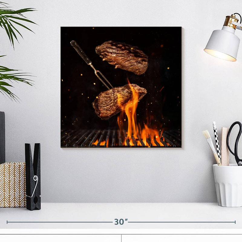 Bifteck grillé à la flamme Yarlin, H 16 po x l 16 po