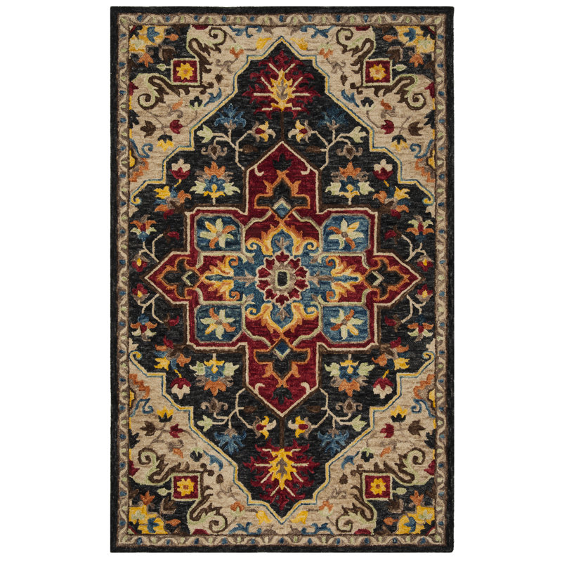 Portis Hand Tufted Wool Oriental Rug, Rectangle 2' X 3'