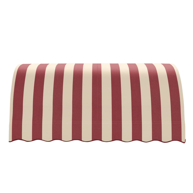 Awntech Savannah Acrylic Fabric Fixed Awning, Burgundy/Tan Stripe, 44" H x 88.5" W x 36" D