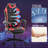 Reclining Ergonomic Faux Leather Swiveling PC & Racing Game Chair with Footrest-102871747-92609539
