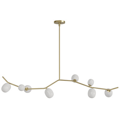 8- Light Unique Modern Linear Chandelier
