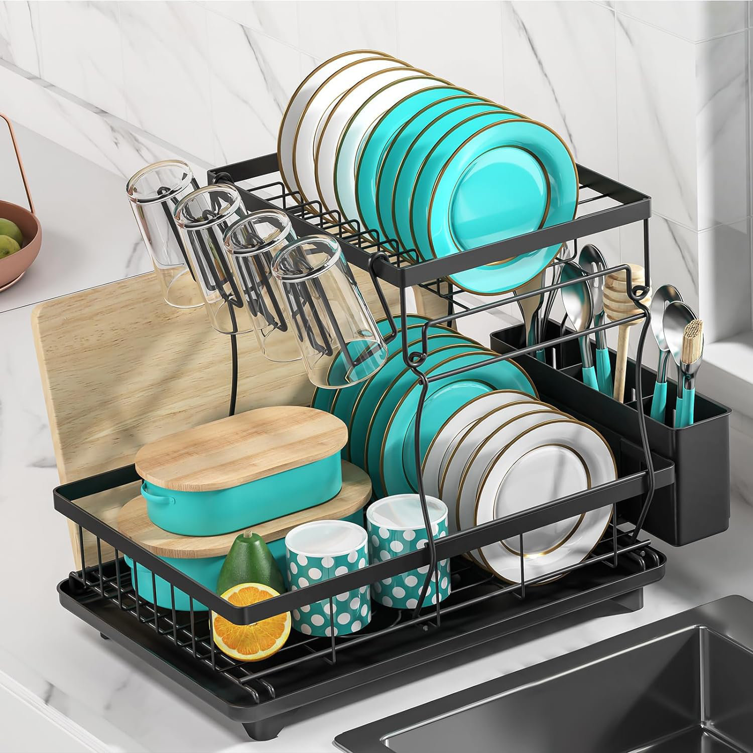 Cutlery Holder Multipurpose Dish Rack Multi-Purpose Compact Dish