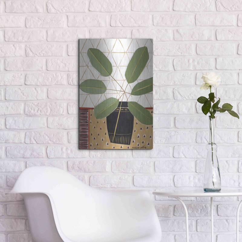 Red Barrel Studio® «Gold nappe 4» par Marisa Anon, art mural en métal, H 24 po x l 16 po