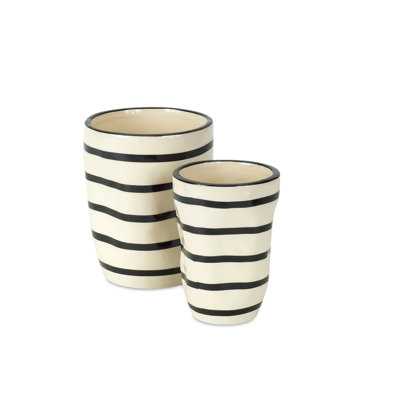 Ensemble de six pots à fleurs ronds beige de 1,66234 oz Dolomite