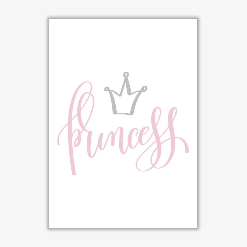 Princess - Print, 85 cm H x 60 cm W x 1 cm D, Unframed, Pink/Grey