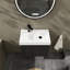 Lavabo de salle de bain 24 po avec lavabo en céramique, meuble flottant mural, portes doubles, noir, américain