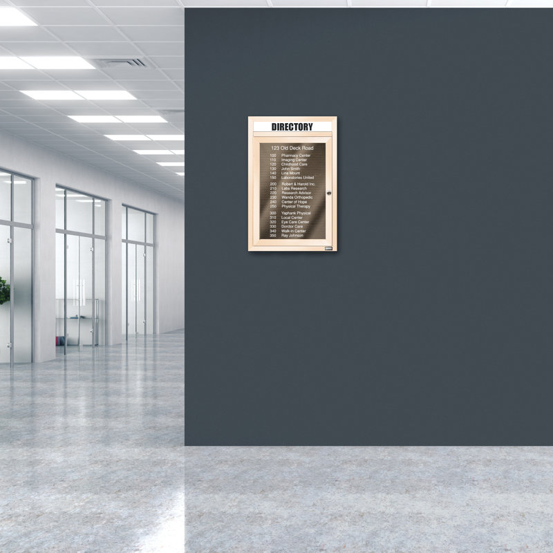 Carte à fixation murale délimitée directory cabinet, Ivoire thermolaqué, Un, H 24 po x l 18 po
