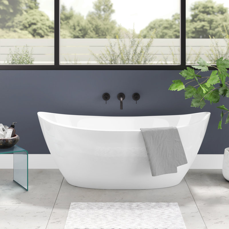 Opalo 67'' x 32'' Soaking Acrylic Bathtub