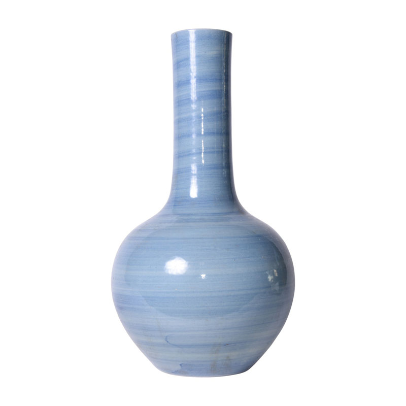 Handmade Table Vase, 23" H x 14" W x 14" D, Lake Blue