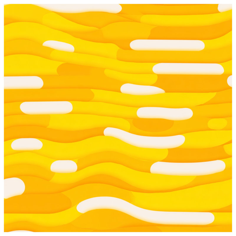 Décoration de salle de bain moderne à motif de vagues jaunes, L 24 po x L 17 po