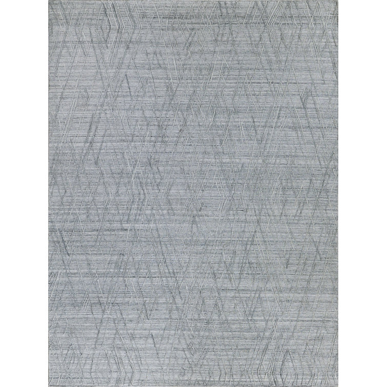 Exquisite Rugs Crescendo Handmade Handloomed Bamboo Silk Charcoal Gray Area Rug