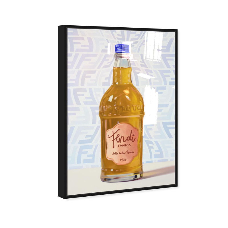 Oliver Gal Roman Summer Spritzer Fashion and Glam - Hand-Applied Glass Coat Framed Canvas Art, Black, 24" H x 16" W