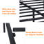 Structure de lit plateforme en métal avec tête de lit décorative, espace de rangement sous le lit, aucun sommier nécessaire