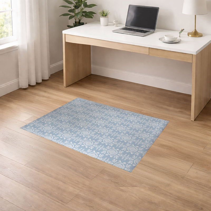 Tapis de bureau léger Jackie, L 84 po x P 60 po, Pervenche