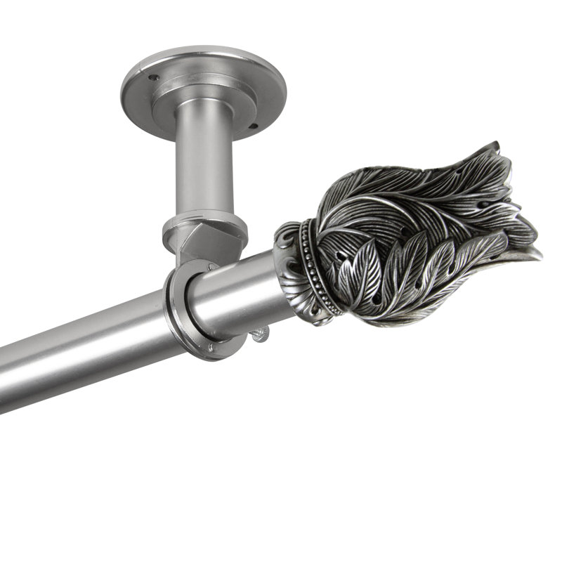 Tringle à rideaux simple réglable 1 po Addiemae, Nickel satiné, 28" - 48"