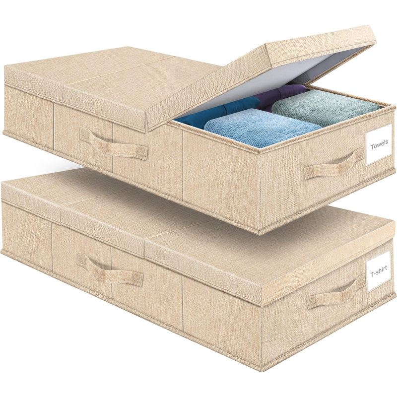 Ensemble de rangement en tissu sous le lit, 2, Kaki